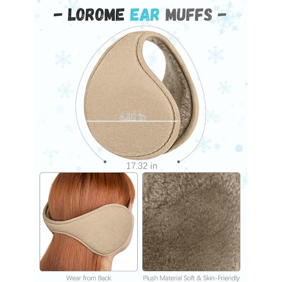 Women Khaki Knit Beanie Hat, Gloves, Scarf & Ear Warmer Set - Wintervvvvvvv - Picture 5 of 7